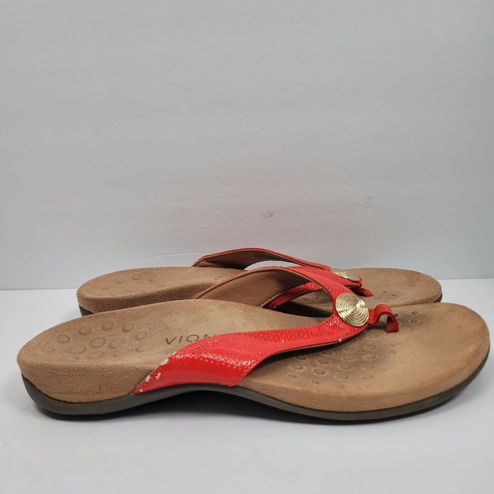 Vionic Hilda Woven Women's Red Thong Sandals US Size 11